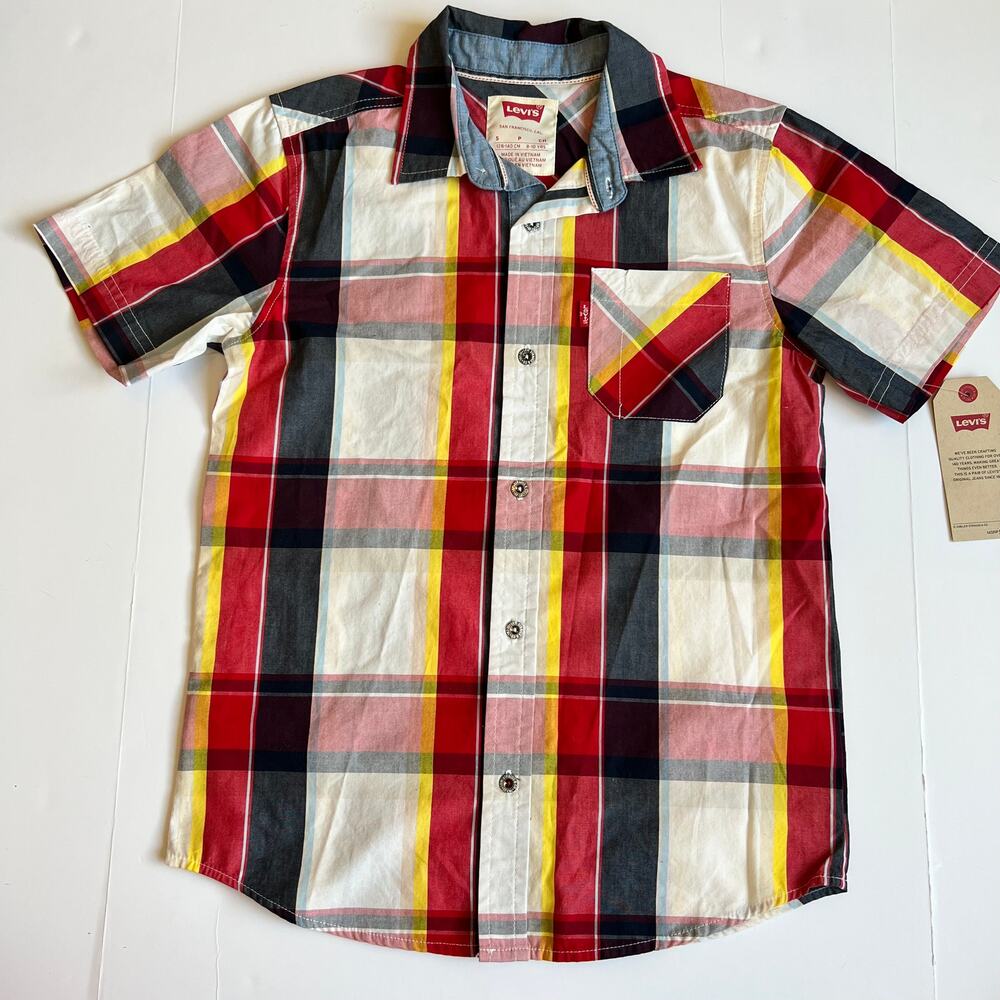 NEW Levi's Plaid Button-Down Shirt S 8/10 - Picture 2 of 10